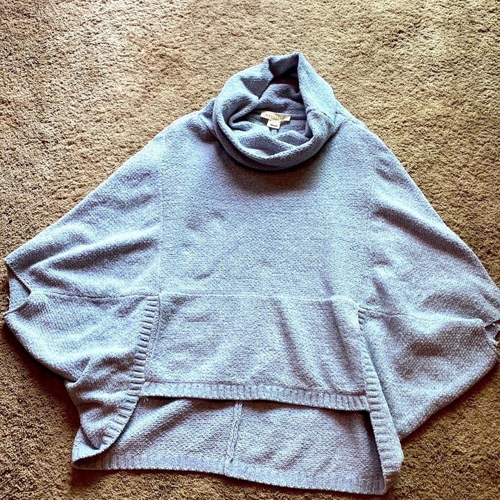Cozy cowl neck poncho